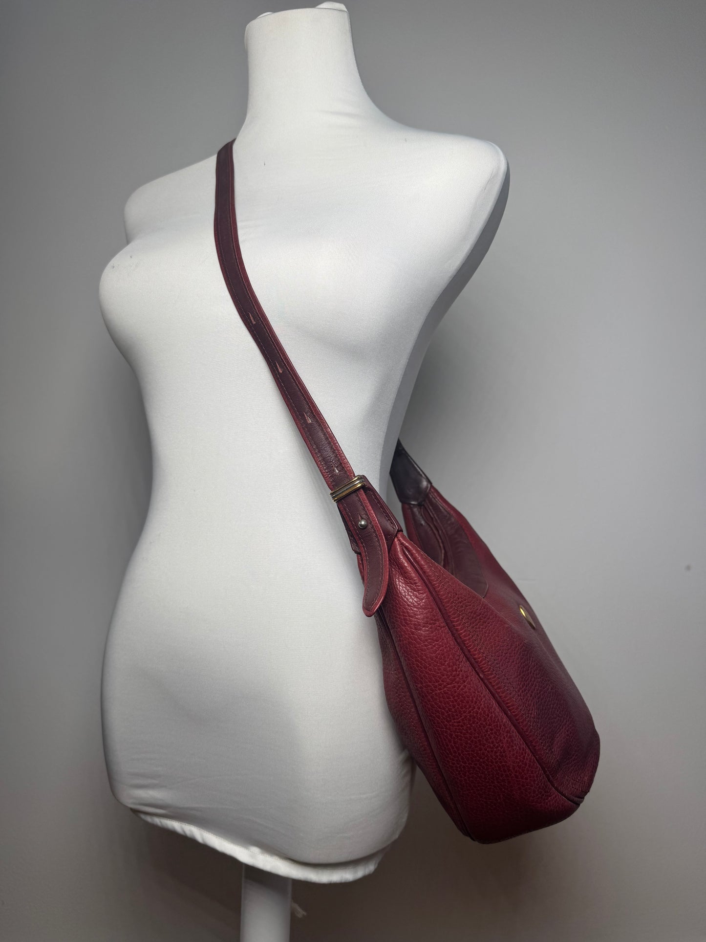 Vintage Cartier Leather shoulder bag burgundy