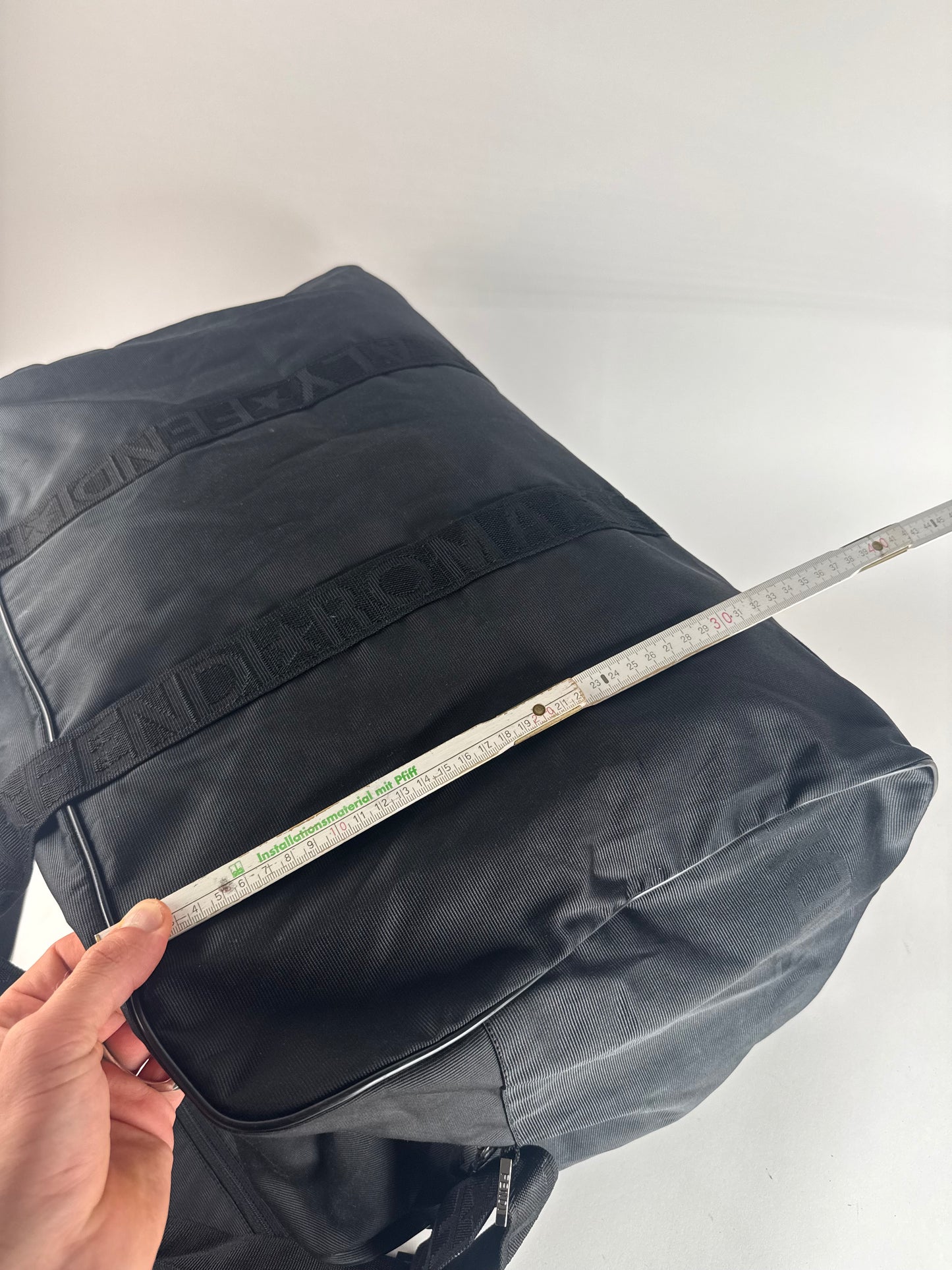 Vintage Fendi Polyester 2Way Duffel Bag Black