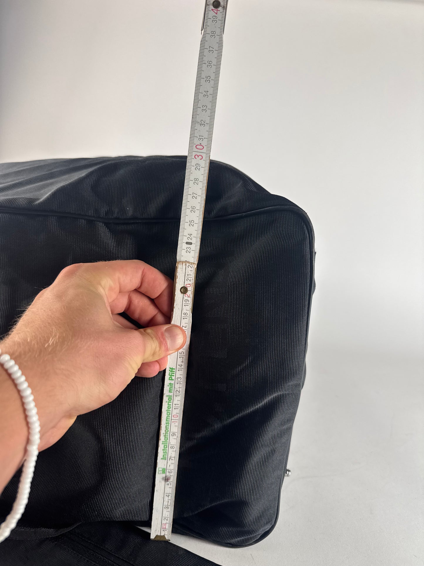 Vintage Fendi Polyester 2Way Duffel Bag Black