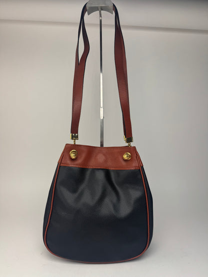 Sac seau vintage en cuir Bottega Veneta noir marron