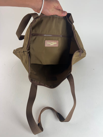 Vintage Courreges Khaki Polyester Tote Bag