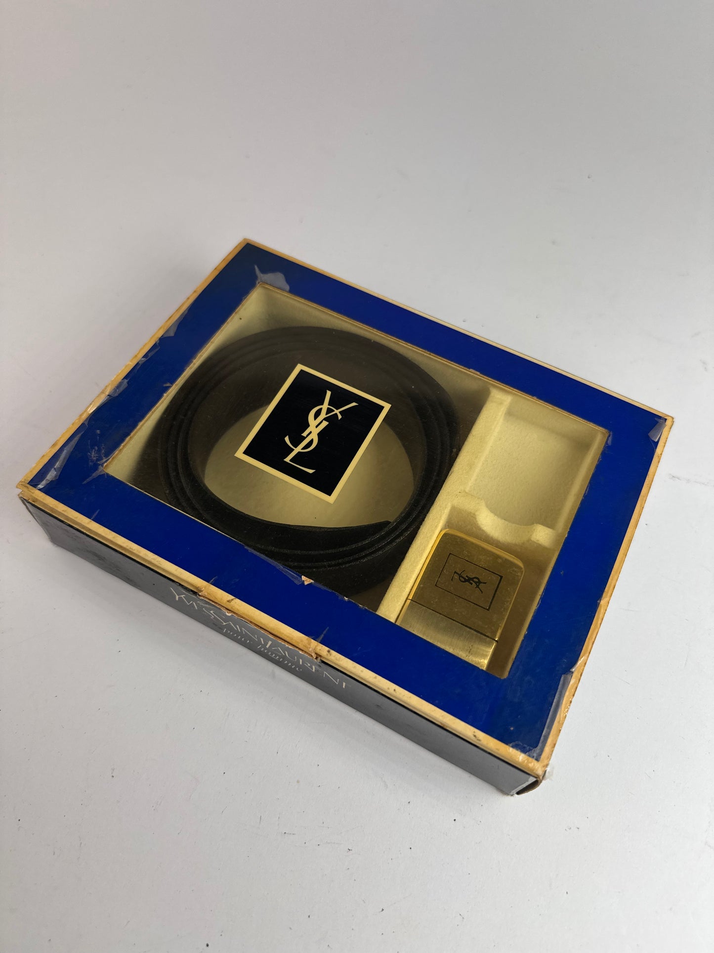 Vintage Yves Saint Laurent Leather Belt brown black reversible