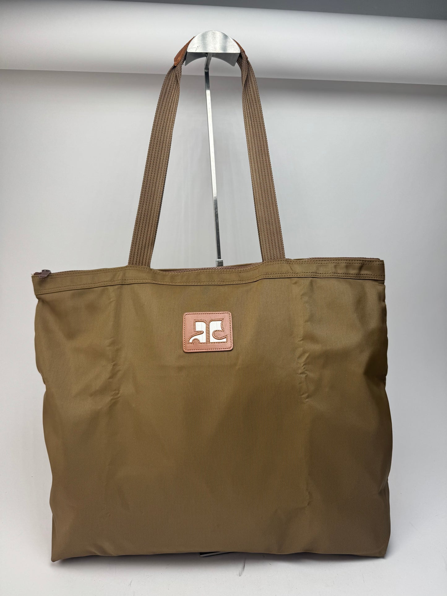 Vintage Courreges Khaki Polyester Tote Bag