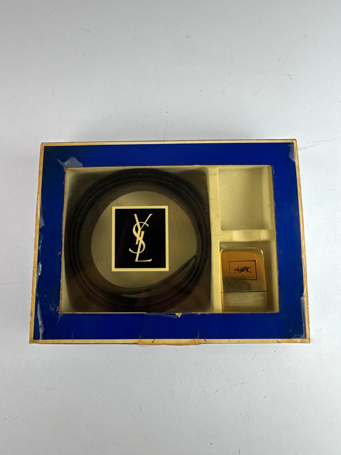 Vintage Yves Saint Laurent Leather Belt brown black reversible