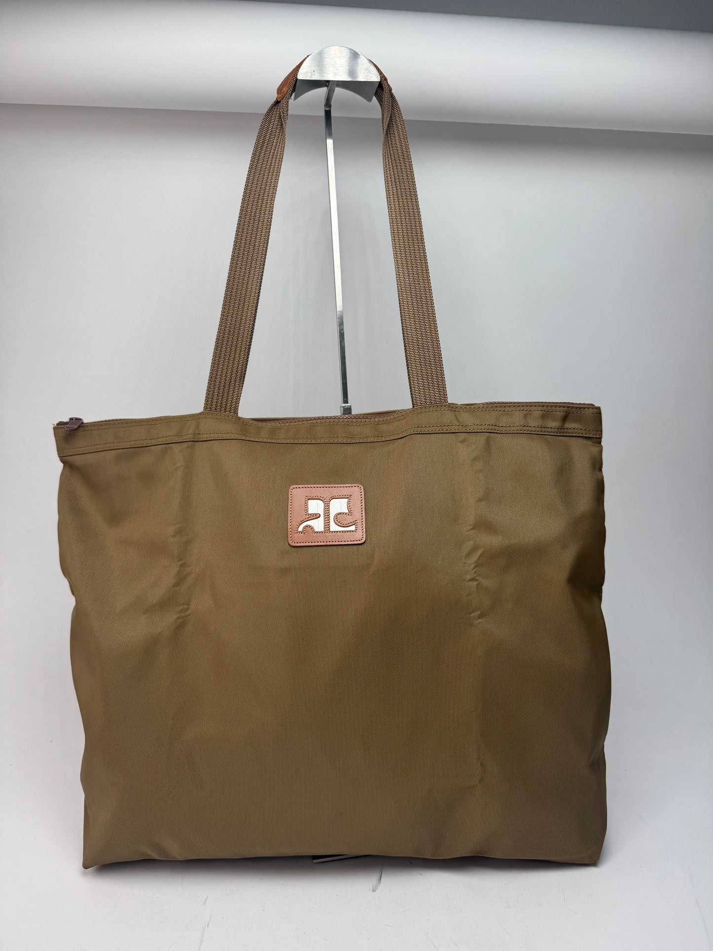 Vintage Courreges Khaki Polyester Tote Bag