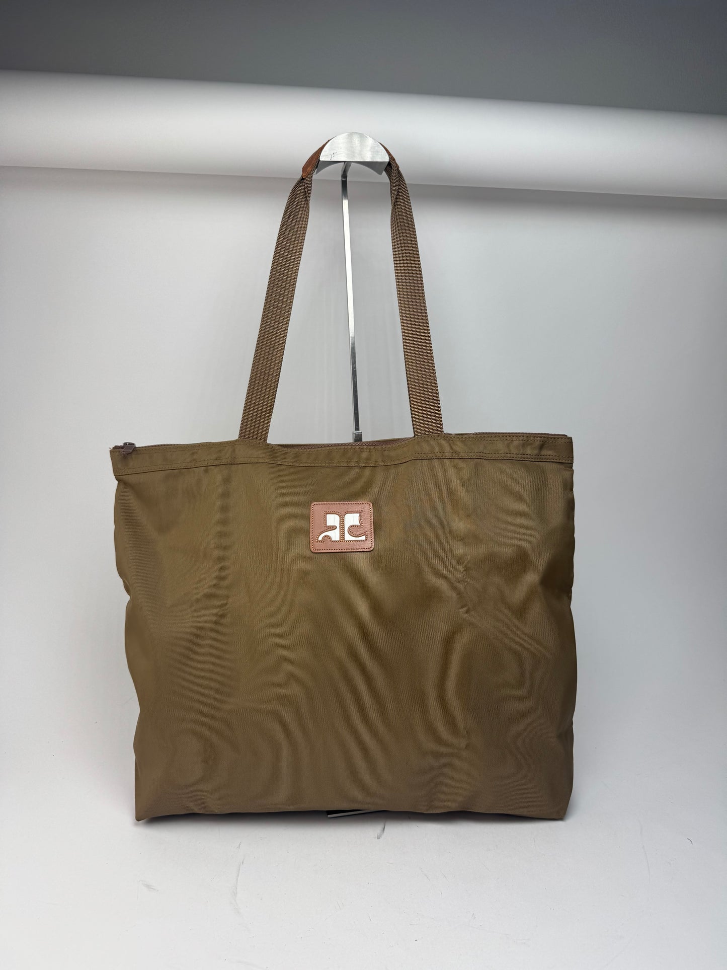 Vintage Courreges Khaki Polyester Tote Bag