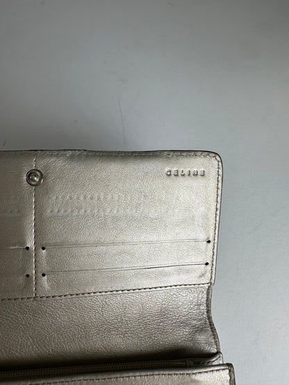 Vintage Celine Paris Leather Long Wallet Gold