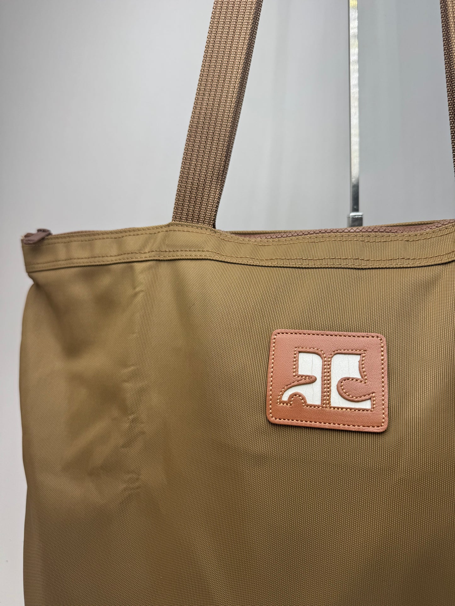 Vintage Courreges Khaki Polyester Tote Bag