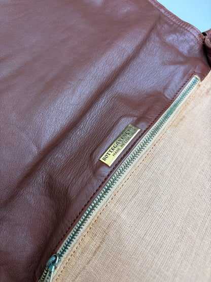 Vintage Bottega Veneta Soft Leather Hobo Bag Rust Brown
