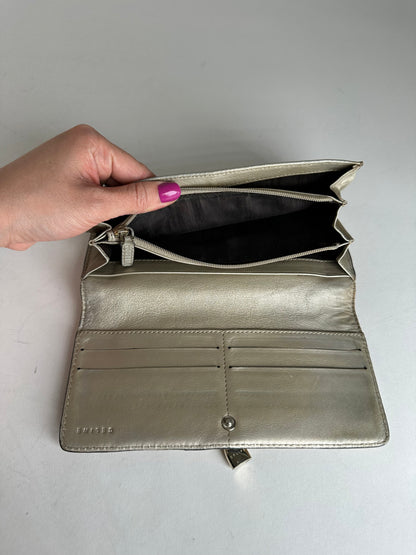 Vintage Celine Paris Leather Long Wallet Gold