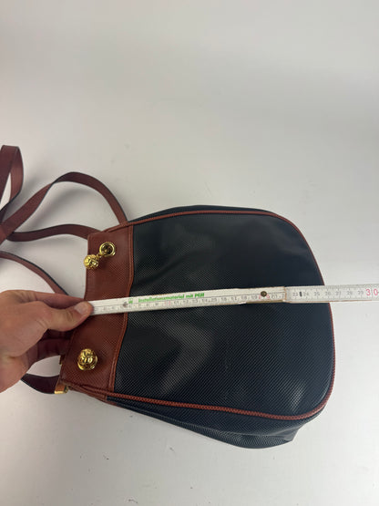 Sac seau vintage en cuir Bottega Veneta noir marron