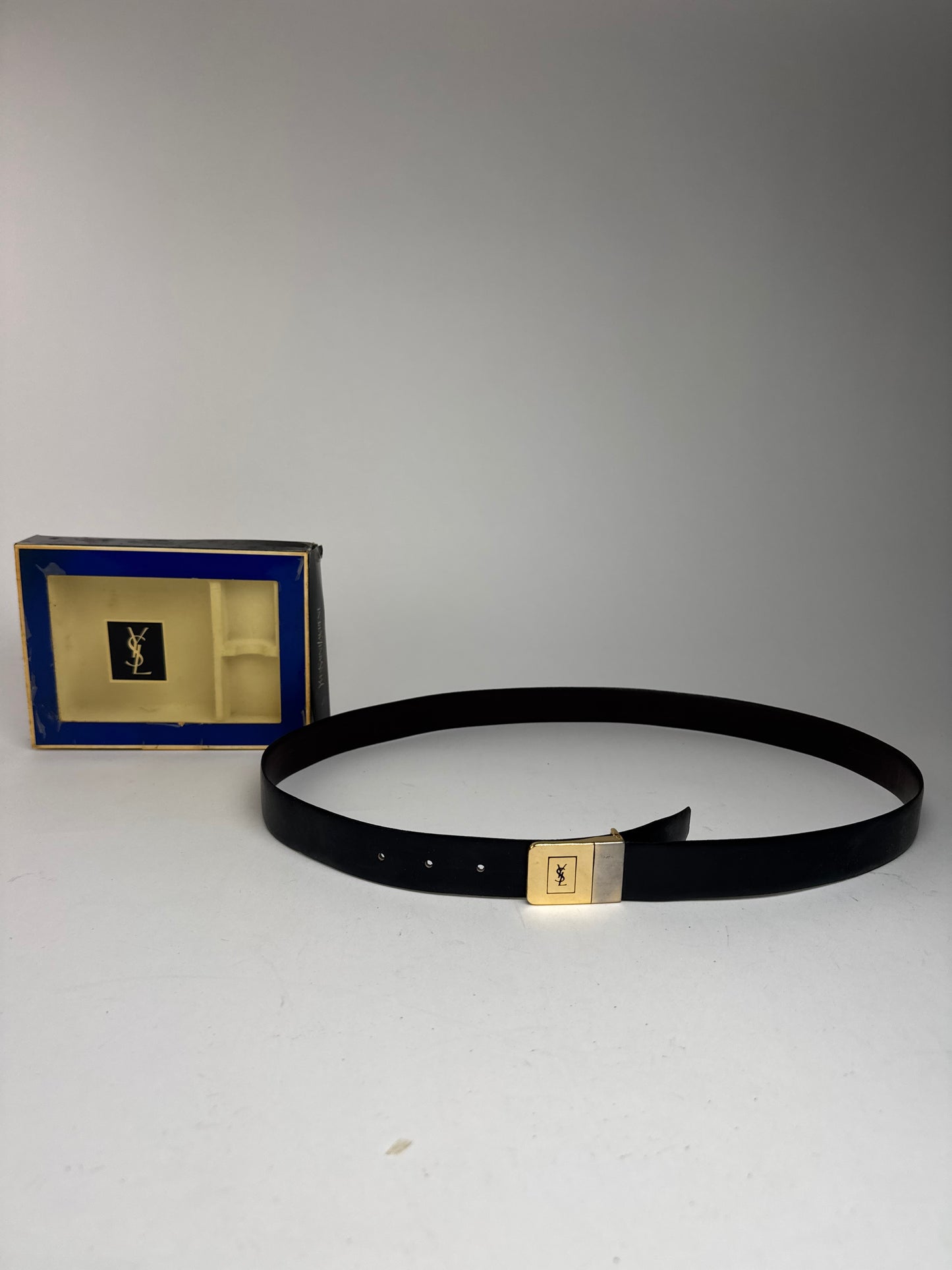Vintage Yves Saint Laurent Leather Belt brown black reversible