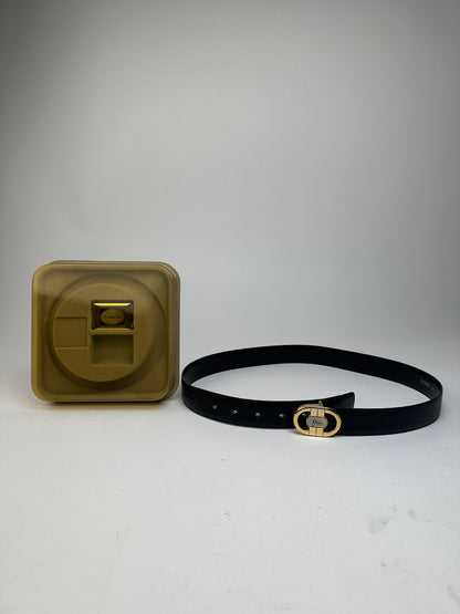 Vintage Dior Smooth Belt Black