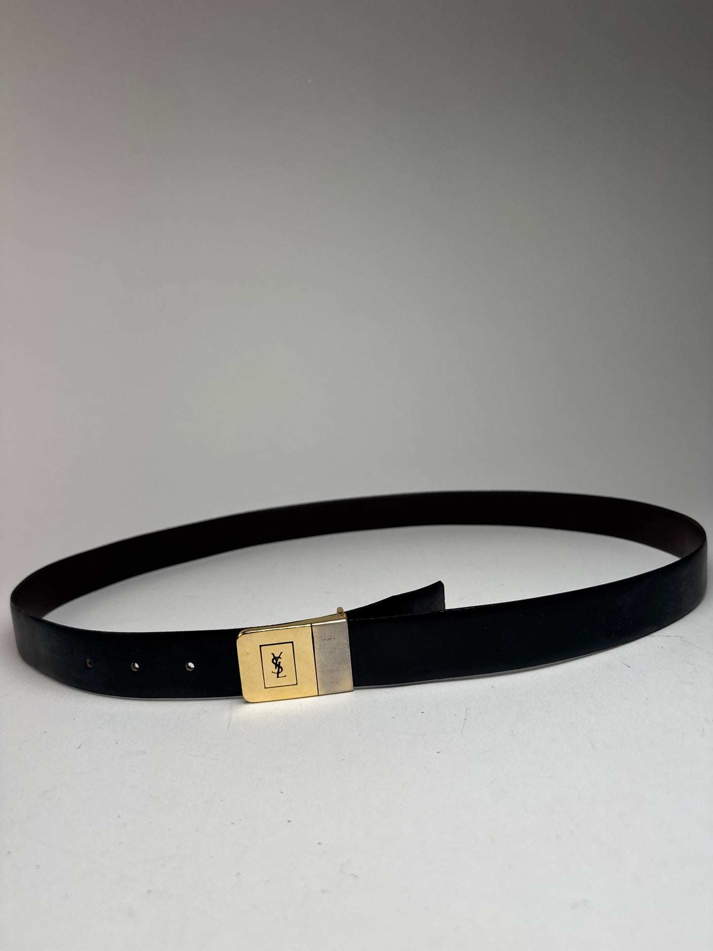 Vintage Yves Saint Laurent Leather Belt brown black reversible