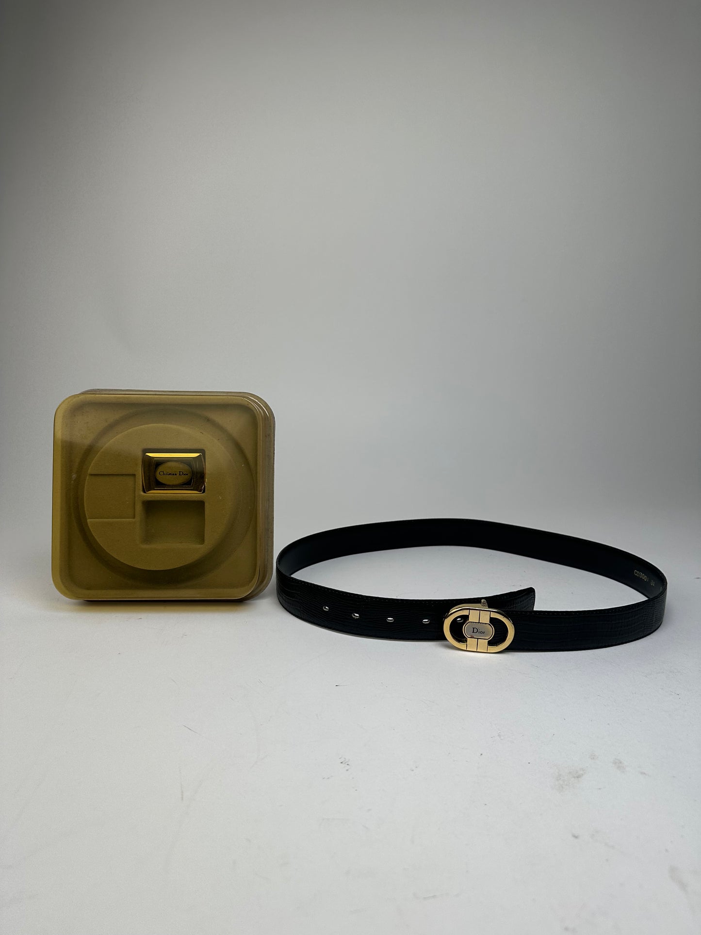 Vintage Dior Smooth Belt Black