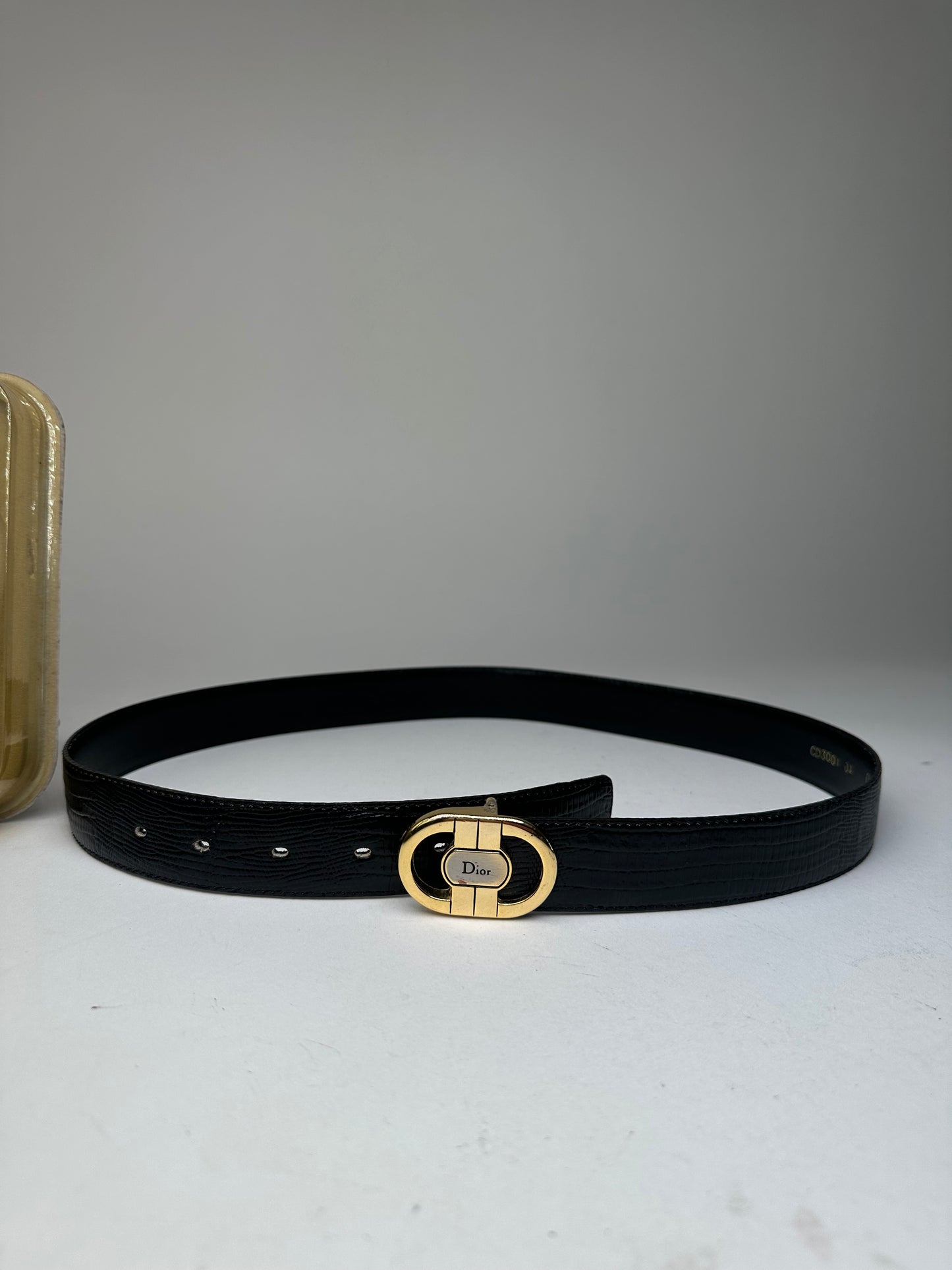 Vintage Dior Smooth Belt Black