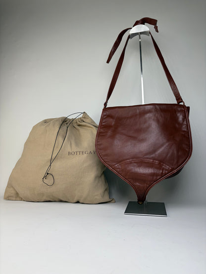 Vintage Bottega Veneta Soft Leather Hobo Bag Rust Brown