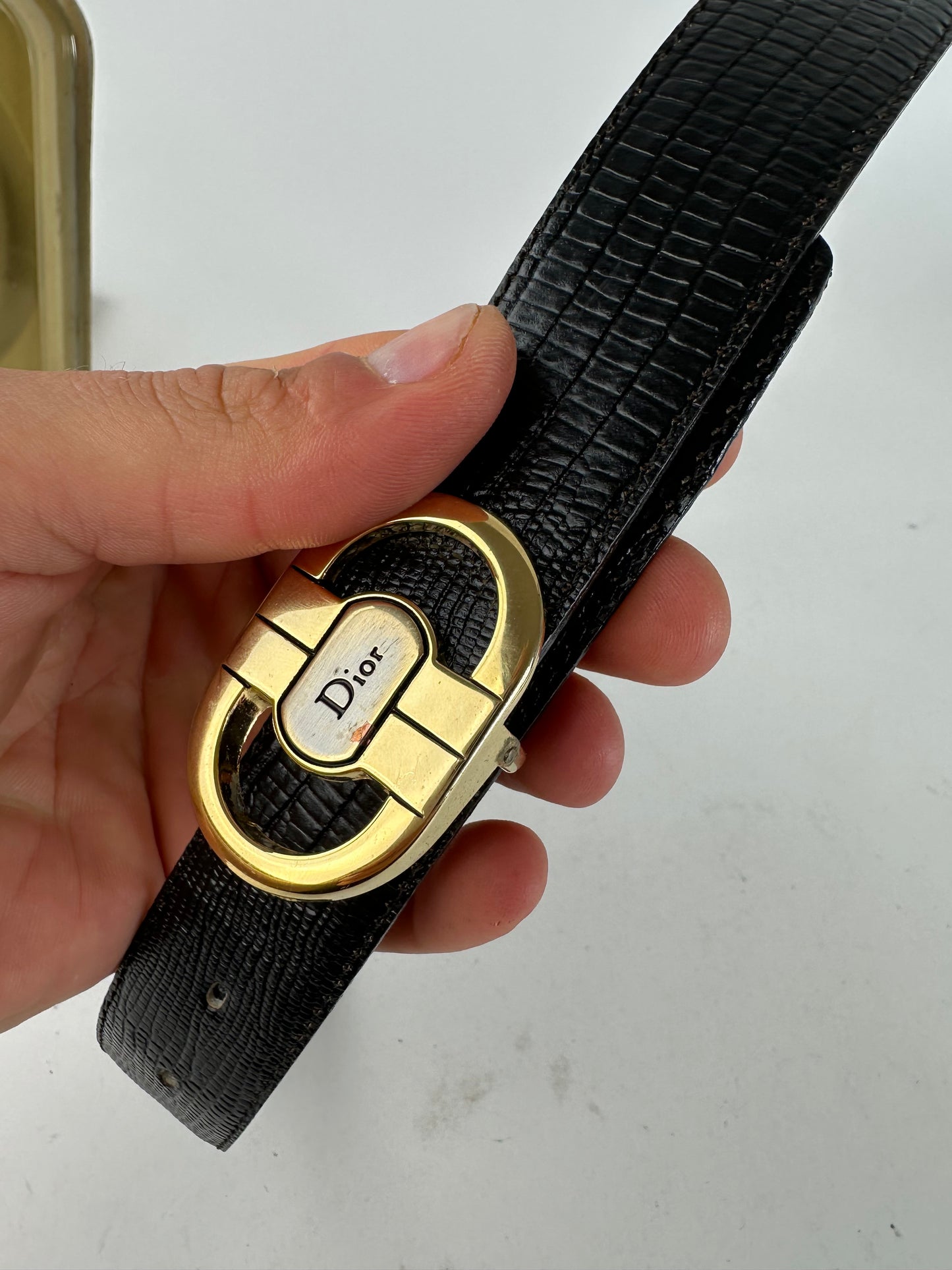 Vintage Dior Smooth Belt Black