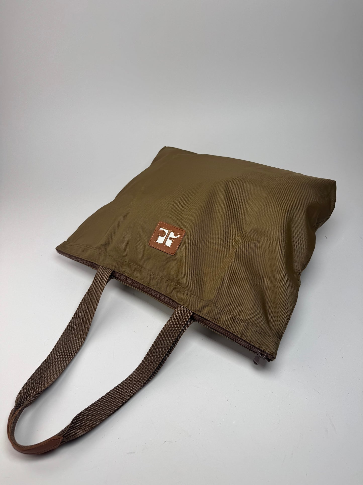 Vintage Courreges Khaki Polyester Tote Bag