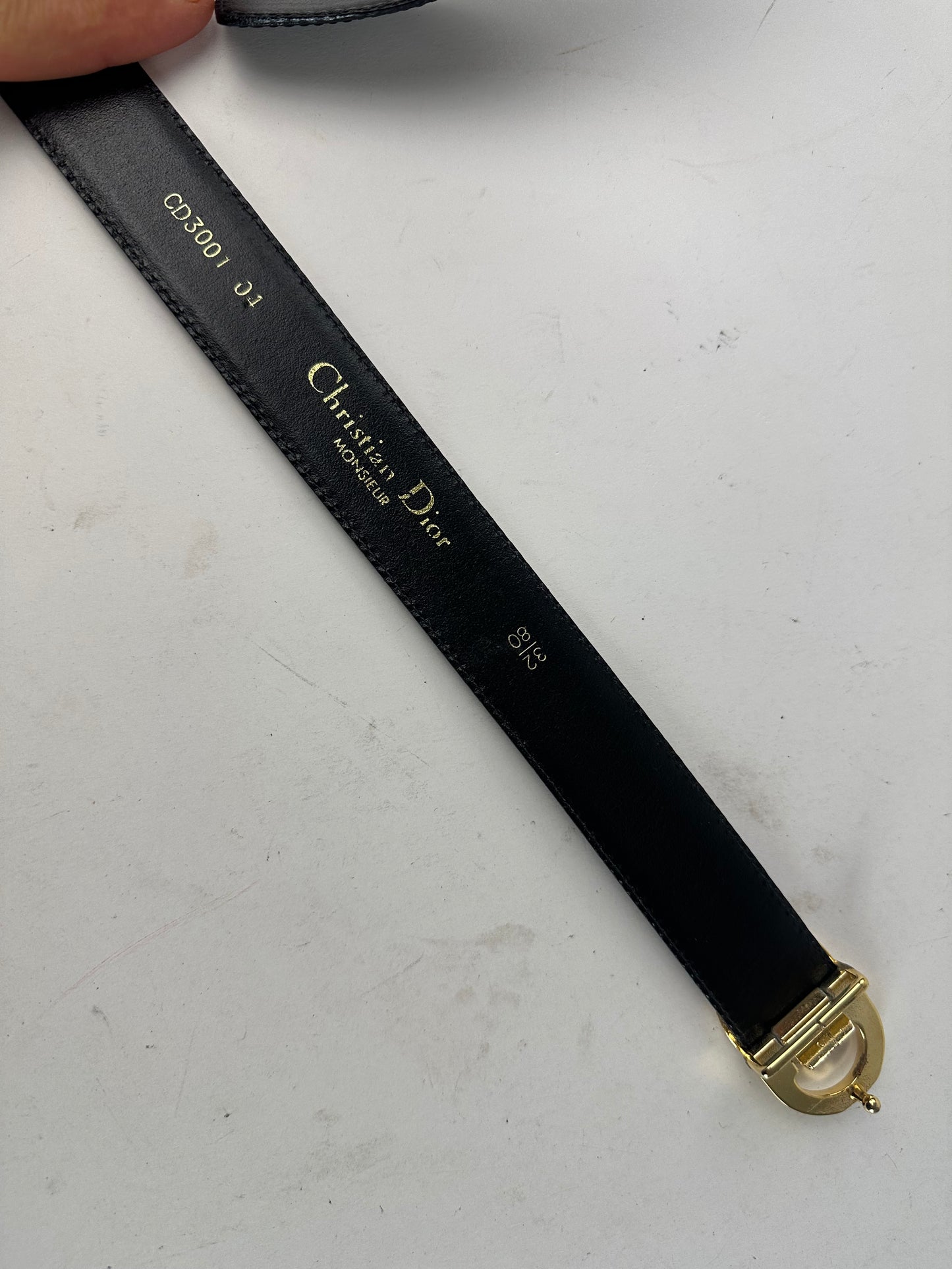 Vintage Dior Smooth Belt Black