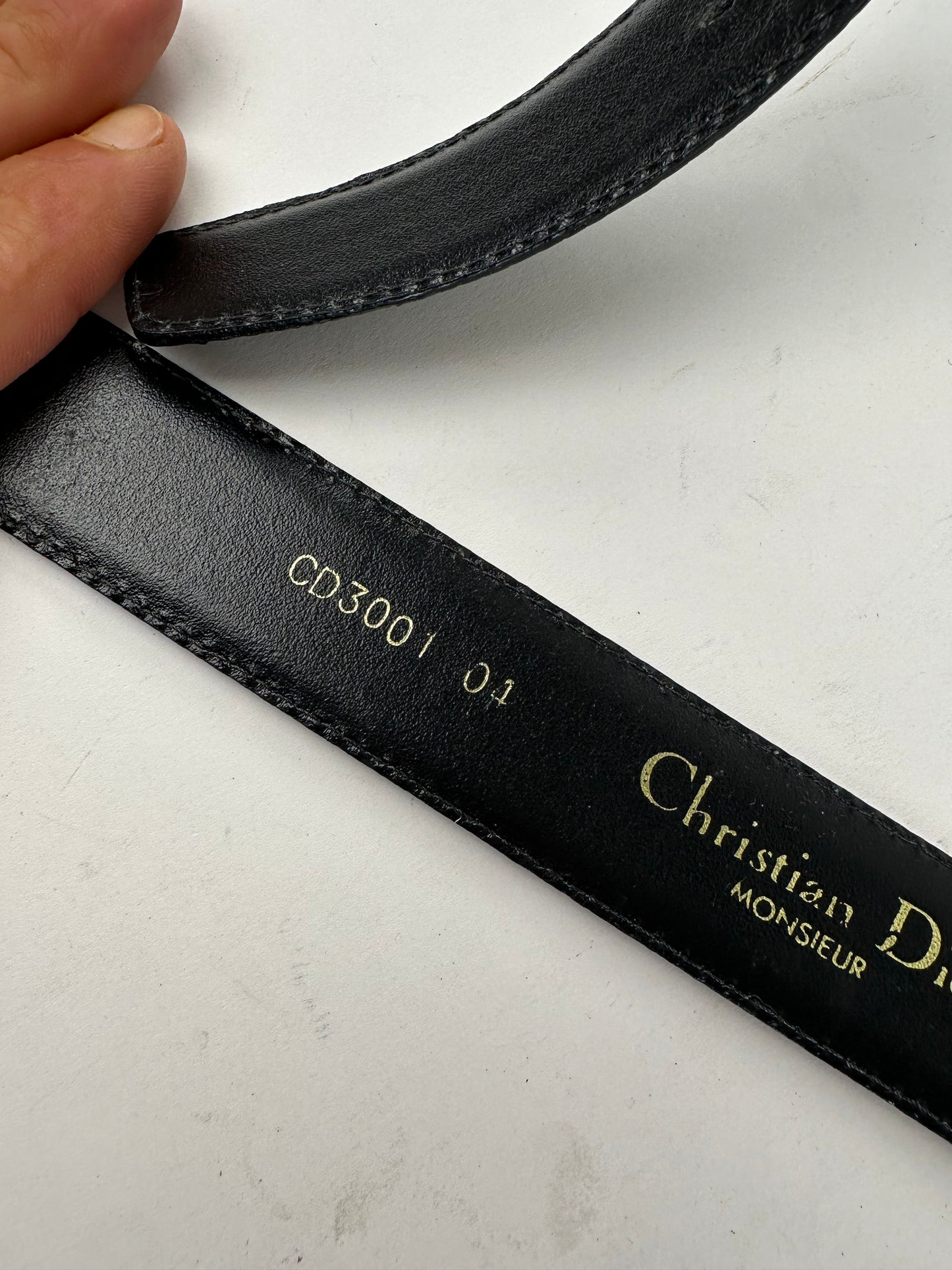 Vintage Dior Smooth Belt Black