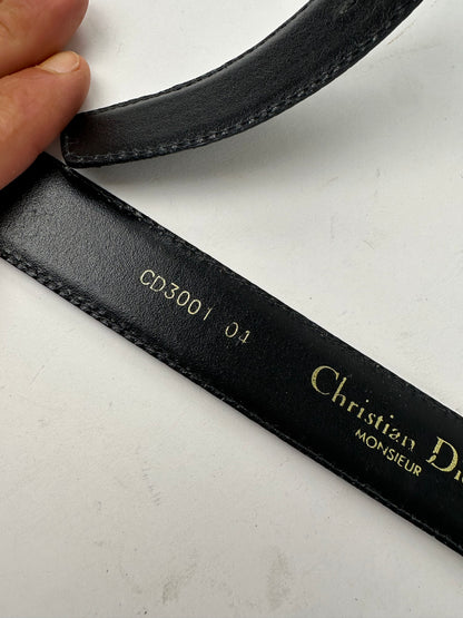 Vintage Dior Smooth Belt Black