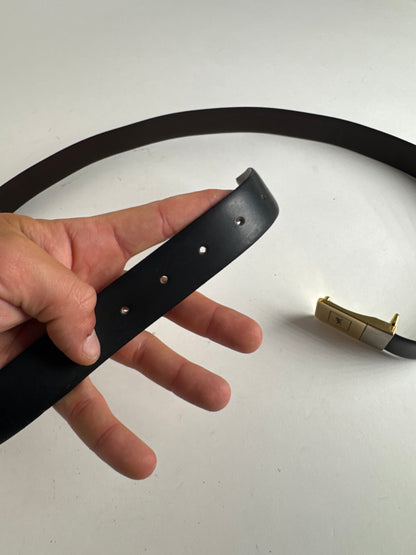 Vintage Yves Saint Laurent Leather Belt brown black reversible