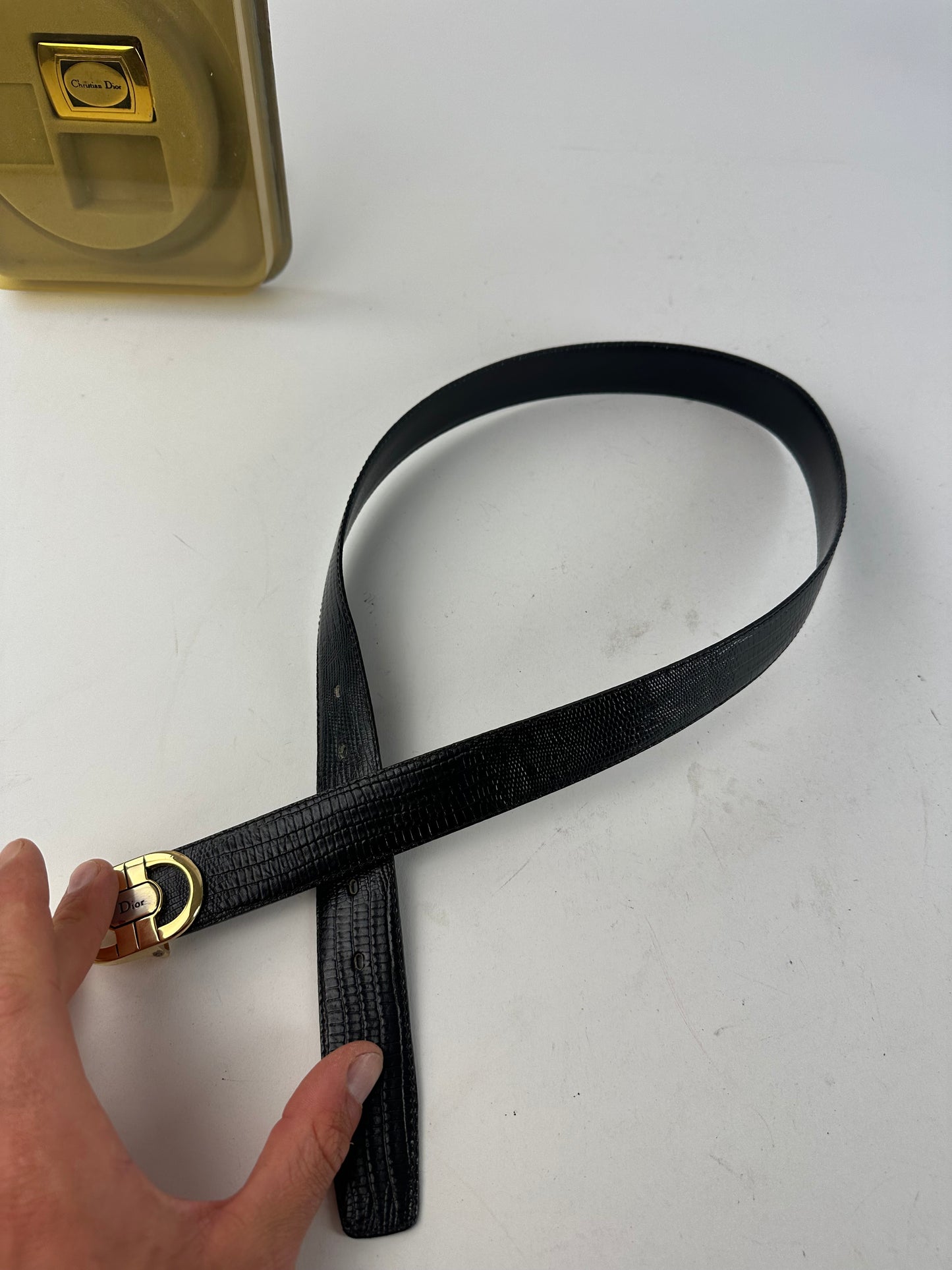 Vintage Dior Smooth Belt Black
