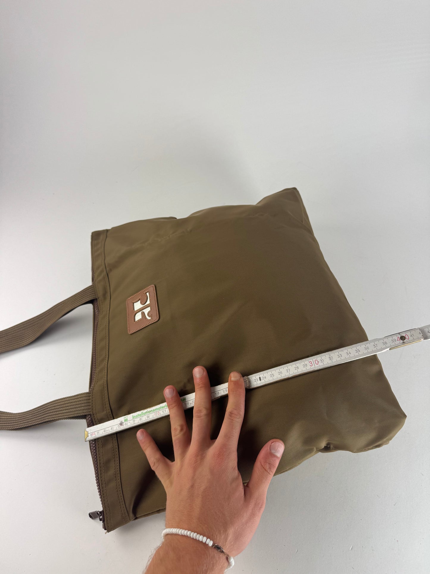 Vintage Courreges Khaki Polyester Tote Bag