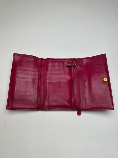 Vintage Miu Miu Patent Flap Wallet c. Late 2000s Red Burgundy