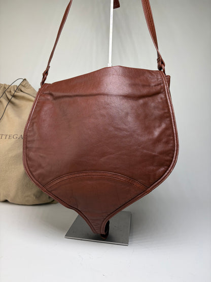 Vintage Bottega Veneta Soft Leather Hobo Bag Rust Brown