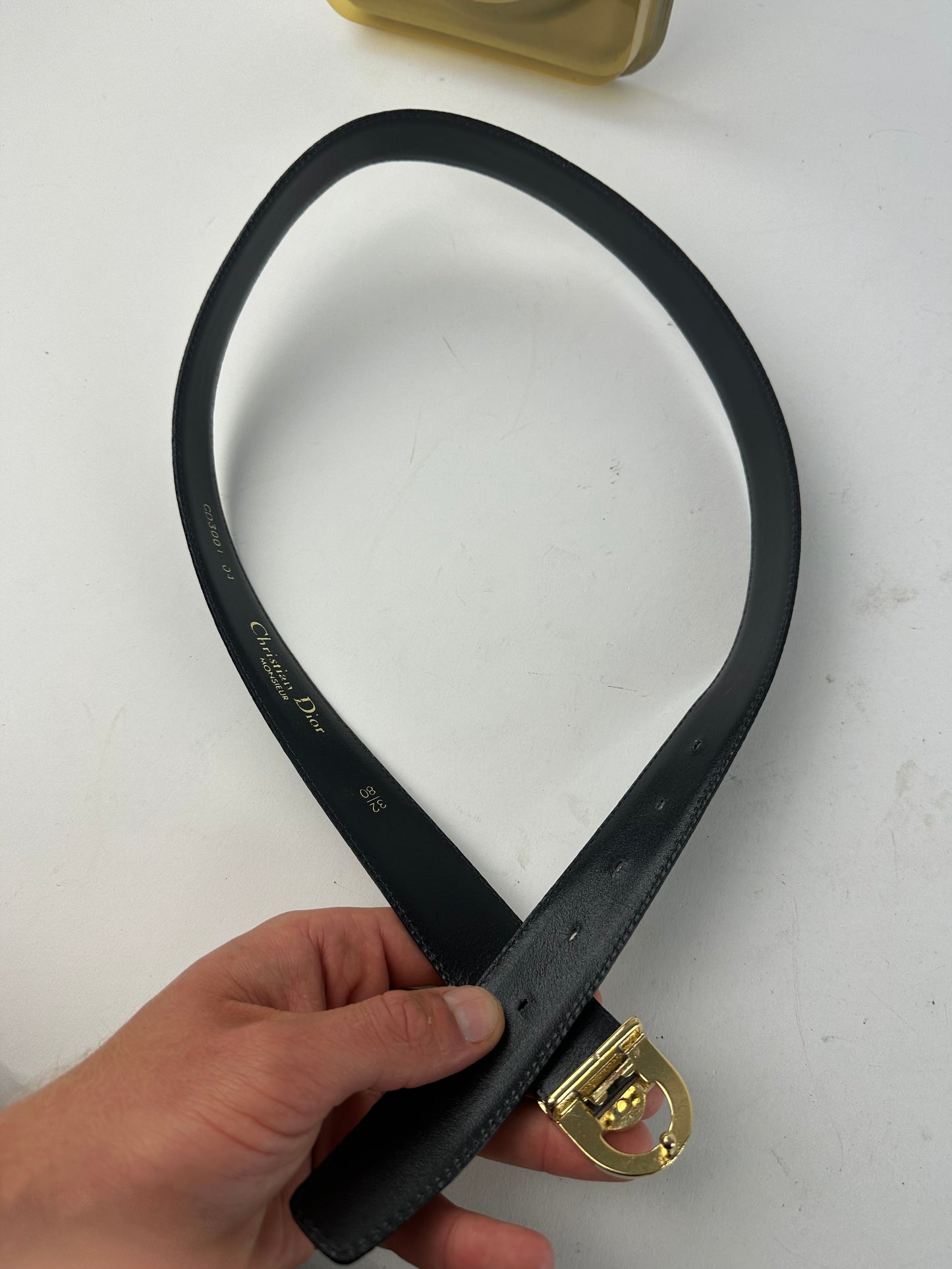 Vintage Dior Smooth Belt Black