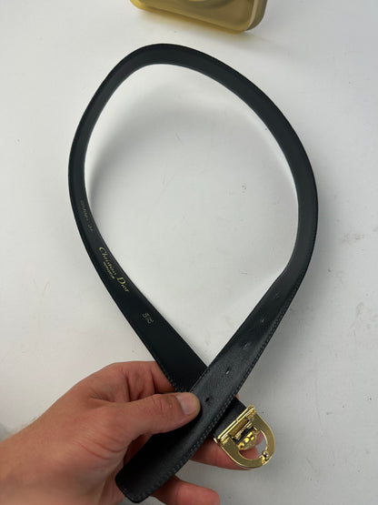 Vintage Dior Smooth Belt Black
