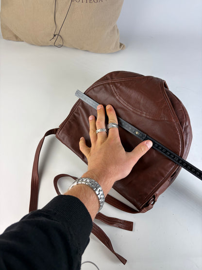 Vintage Bottega Veneta Soft Leather Hobo Bag Rust Brown