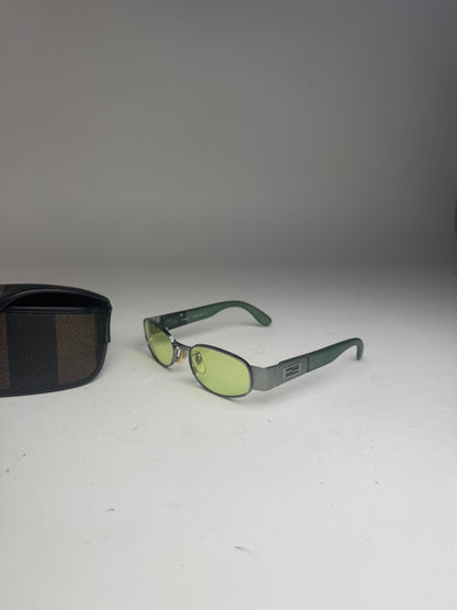 Lunettes de soleil rétro vintage Fendi Roma vertes