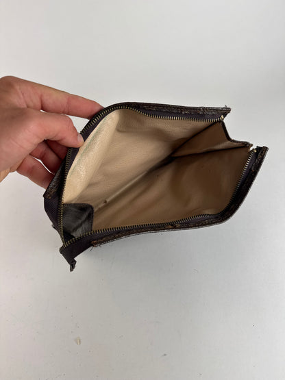 Vintage Louis Vuitton Monogram leather clutch brown