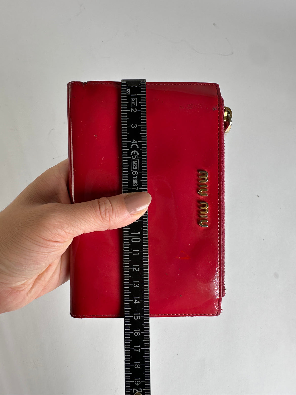 Vintage Miu Miu Patent Flap Wallet c. Late 2000s Red Burgundy