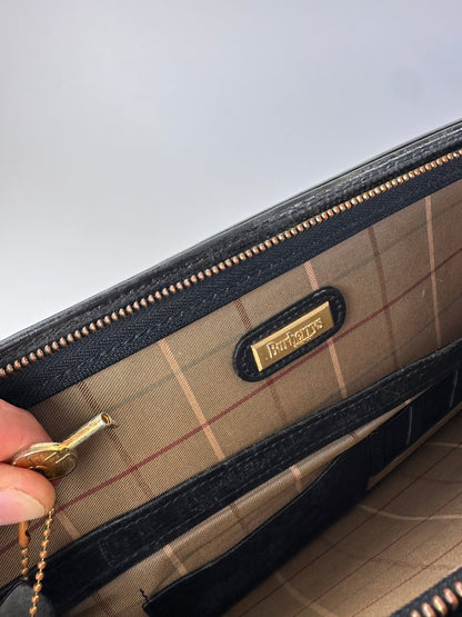Vintage Burberry Leather Document Holder Black