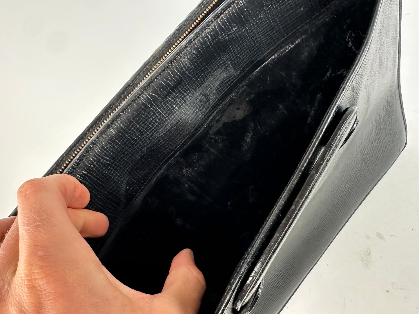 Vintage Burberry Leather Document Holder Black