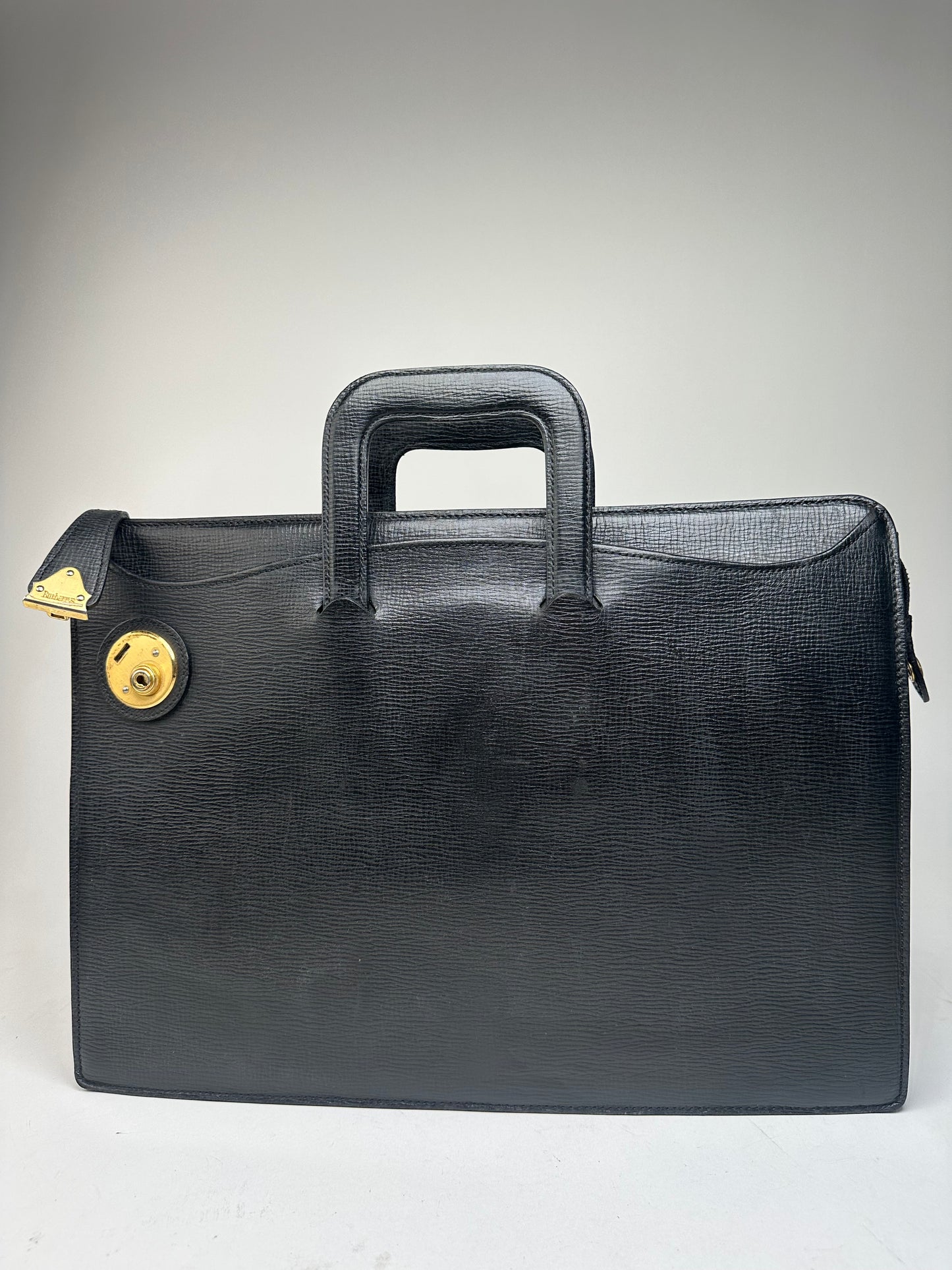 Vintage Burberry Leather Document Holder Black