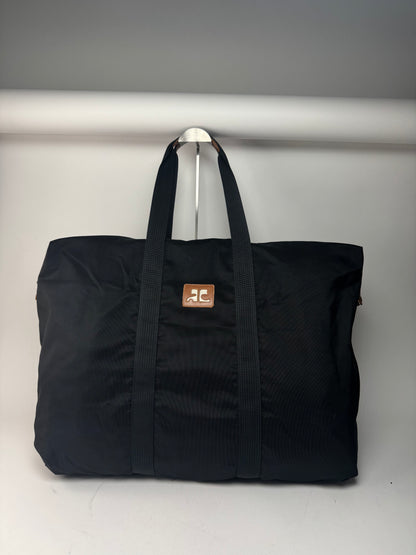 Vintage Courreges Polyester Duffel Bag Black