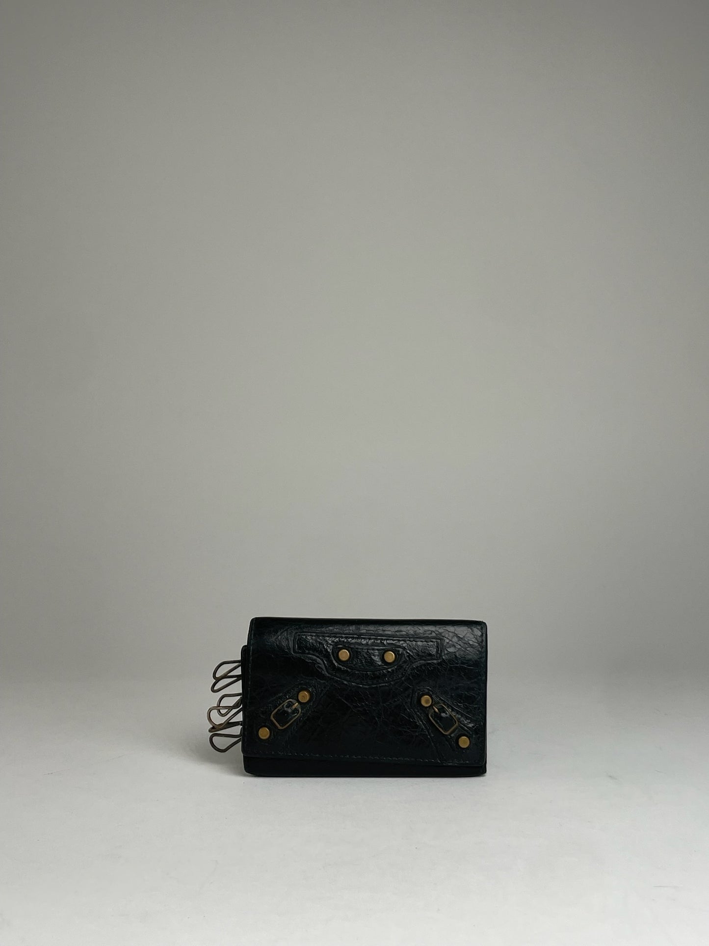 Vintage Balenciaga Leather City Bag Design Card/Key Holder Black