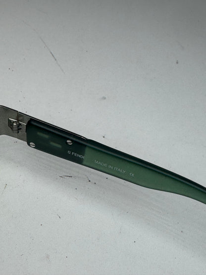 Lunettes de soleil rétro vintage Fendi Roma vertes