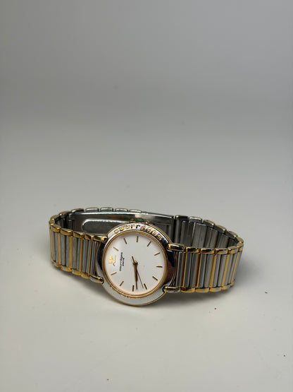 Vintage Courreges Stainless Steel Quartz Bracelet Watch Gold Silver