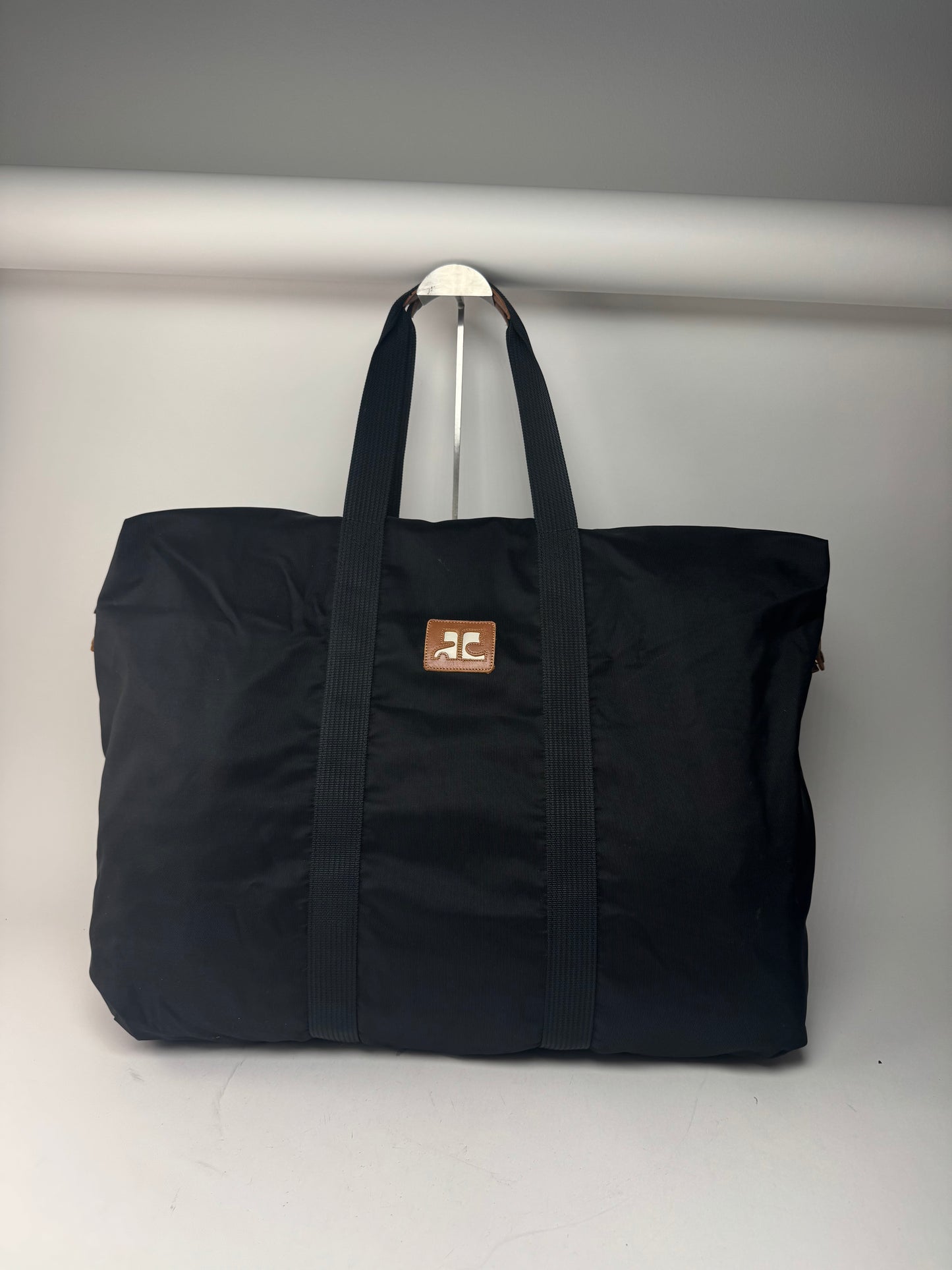 Vintage Courreges Polyester Duffel Bag Black