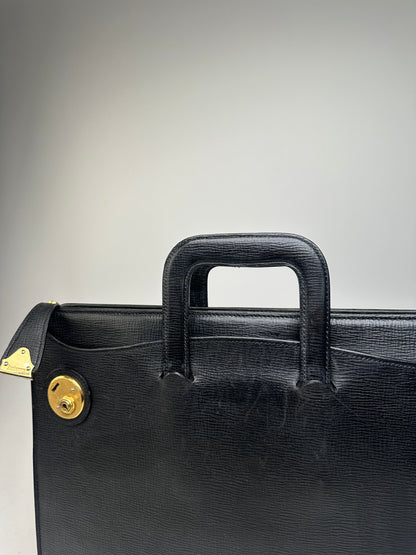 Vintage Burberry Leather Document Holder Black