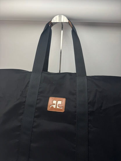 Vintage Courreges Polyester Duffel Bag Black