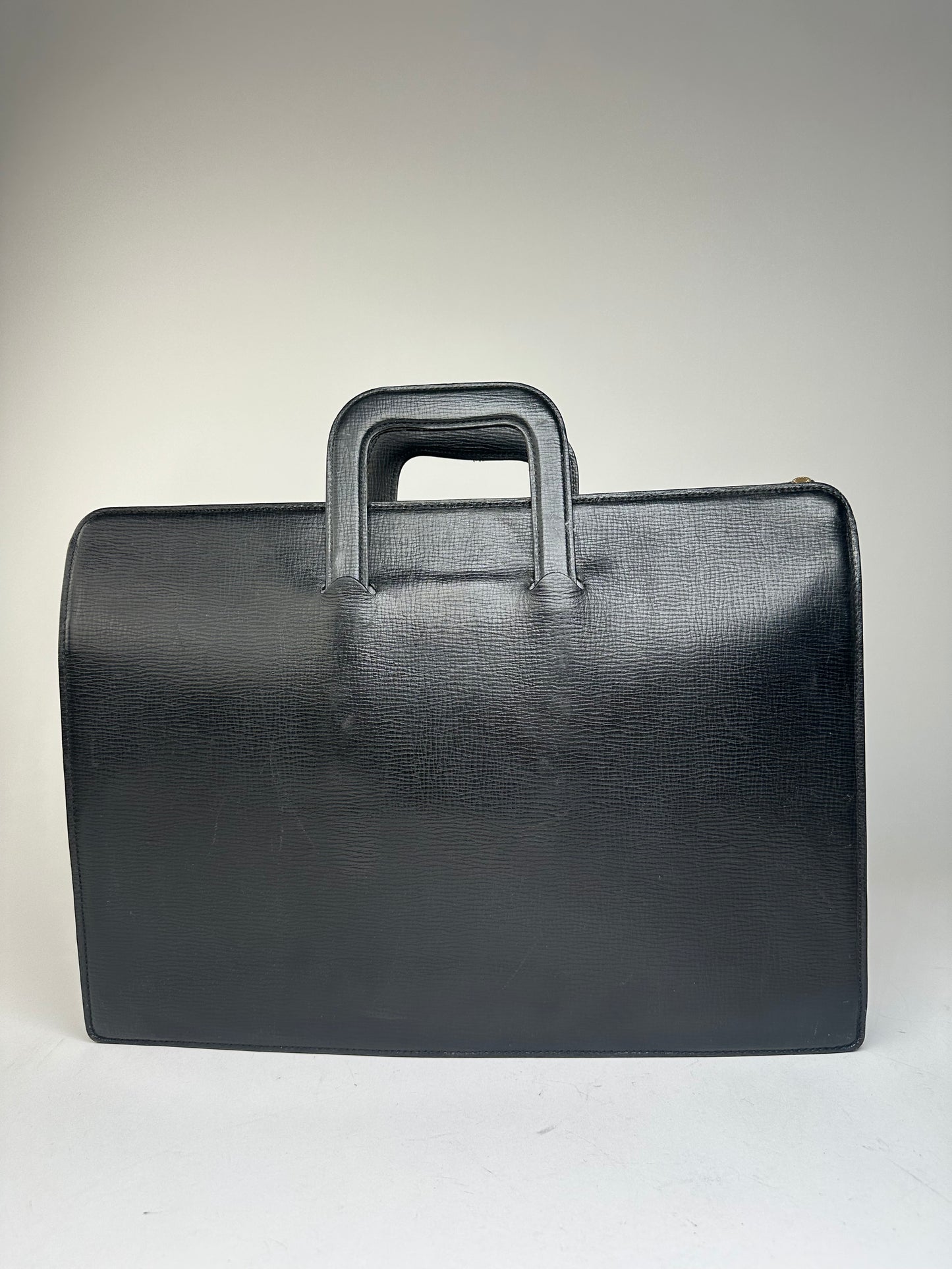 Vintage Burberry Leather Document Holder Black