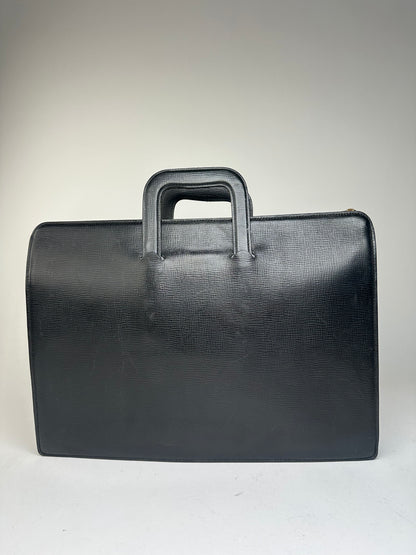 Vintage Burberry Leather Document Holder Black