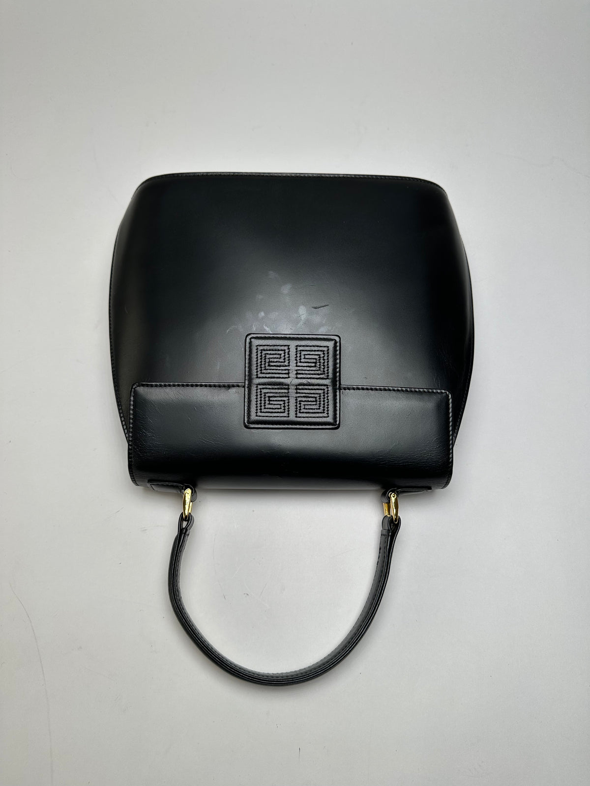 Vintage Givenchy Licensed 4G Leather Top-Handle Bag Late 1980s Black